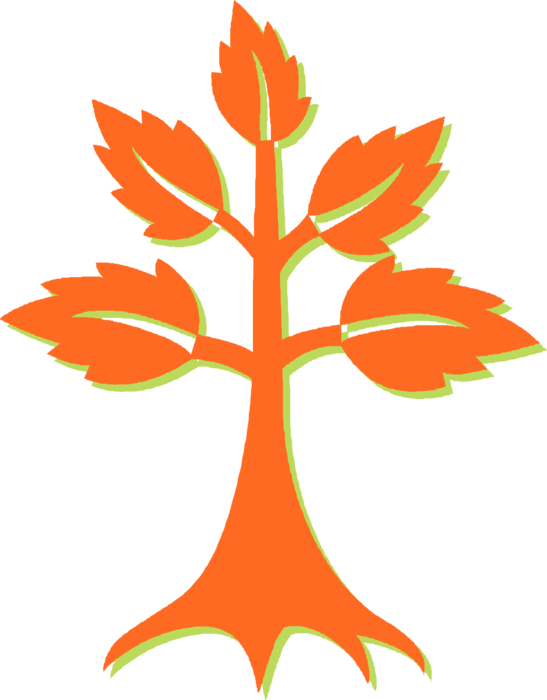 Vector Illustration of Deciduous Forest Tree Trunk and Foliage Leaves