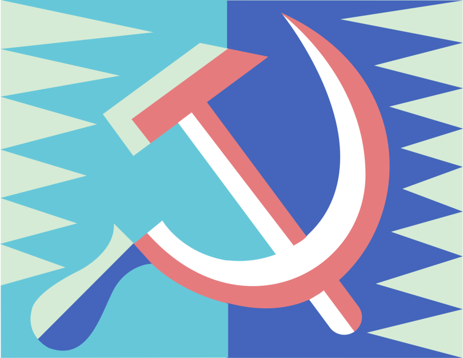 Vector Illustration of Hammer & Sickle Communist Symbol from Russian Revolution