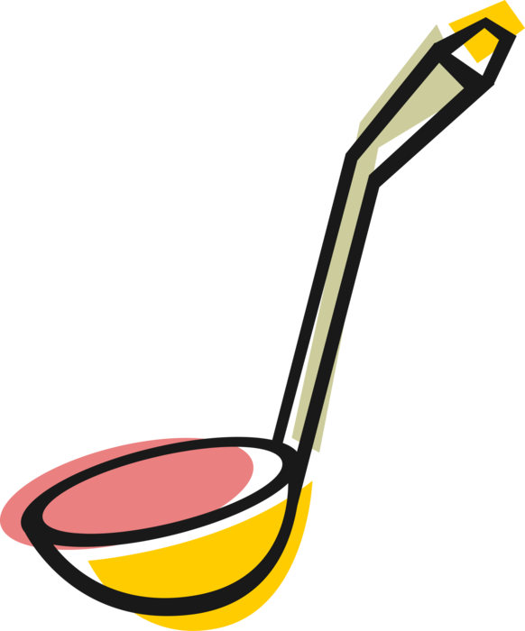 Vector Illustration of Kitchen Kitchenware Soup Ladle Dipper Serving Spoon