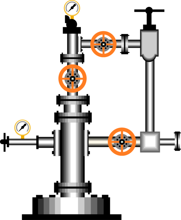 Vector Illustration of Wellhead Pressure-Containing Interface for Drilling and Production Equipment