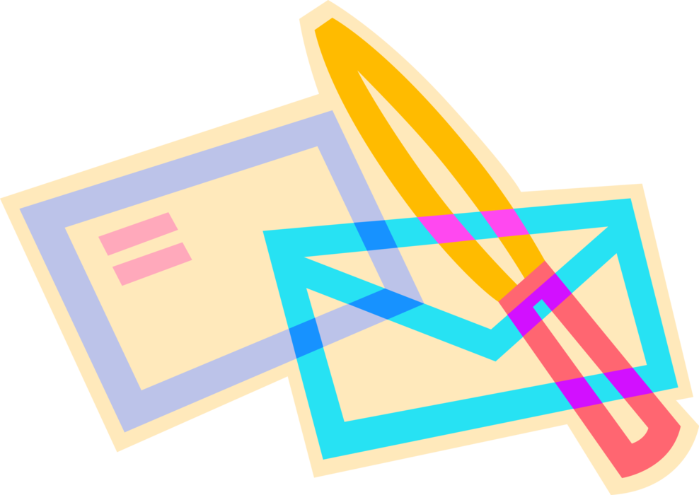 Vector Illustration of Office Mail and Letter Opener