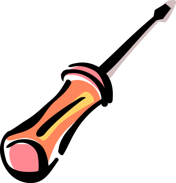 Vector Illustration of Screwdriver Tool for Driving or Removing Screws