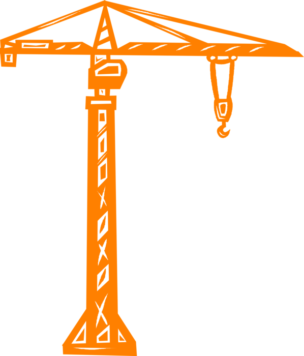 Vector Illustration of Construction Industry Crane Lifting Hook