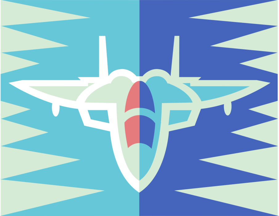 Vector Illustration of Military Airforce Jet Airplane Aircraft Airplane in Flight