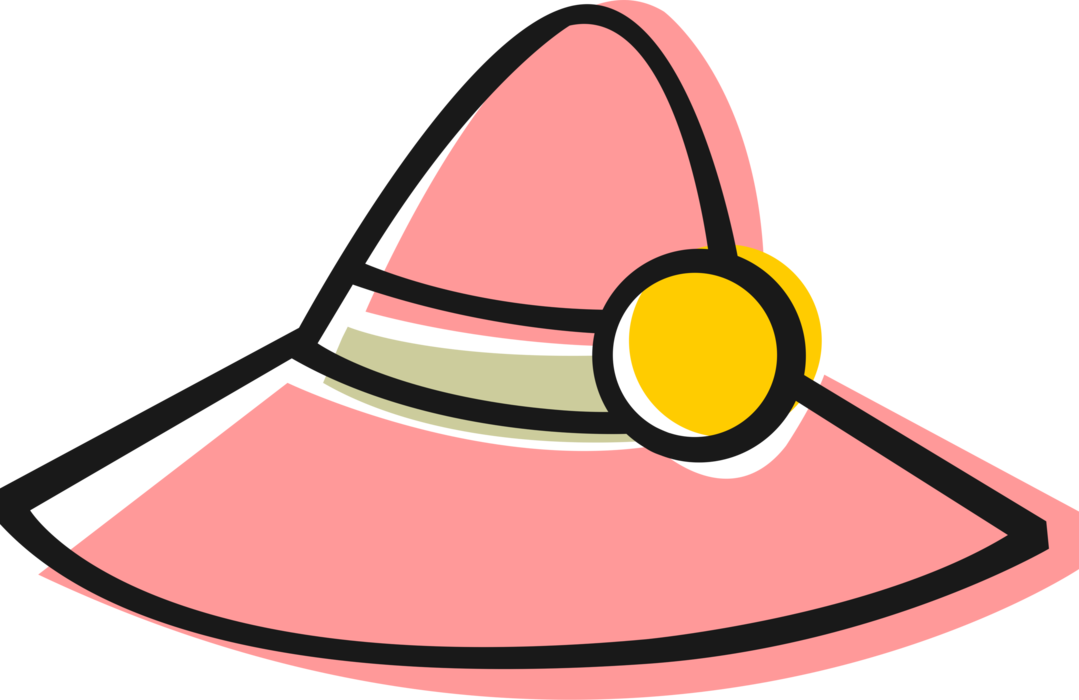 Vector Illustration of Sun Hat Head Covering Hat Protects Against the Elements