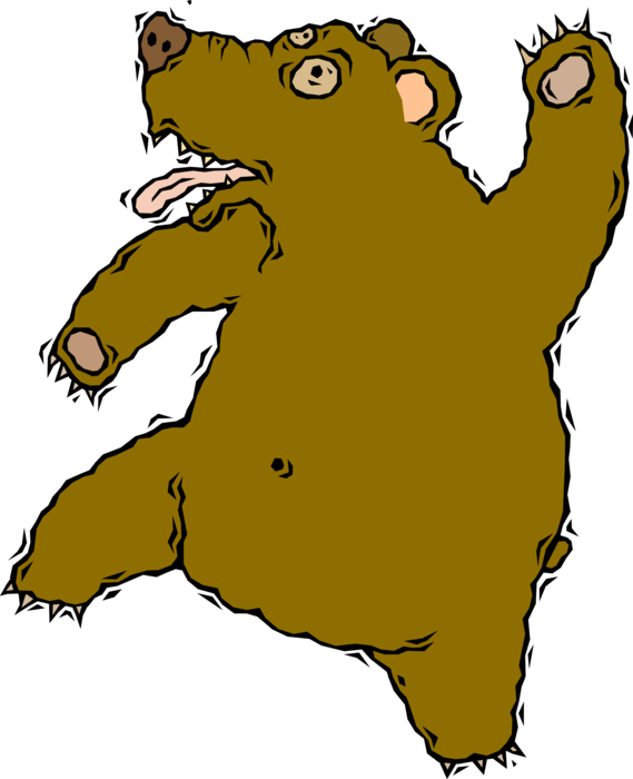 Vector Illustration of Dancing Bear Dances