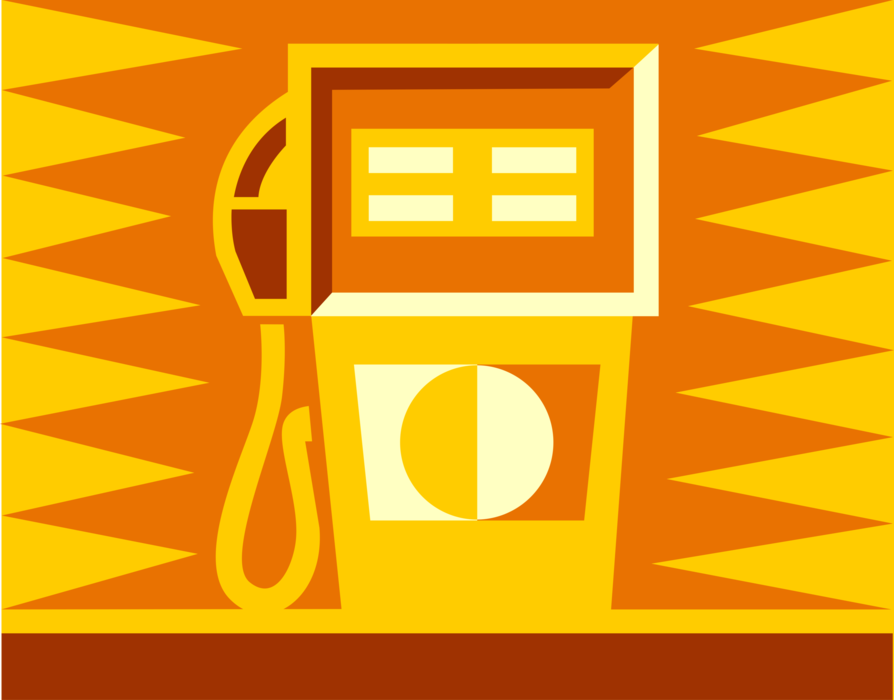 Vector Illustration of Fossil Fuel Petroleum Gas Service Station Gasoline Pump