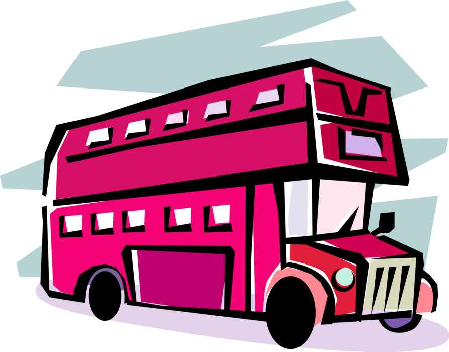 Vector Illustration of Double-Decker Public Transport Passenger Bus used in United Kingdom