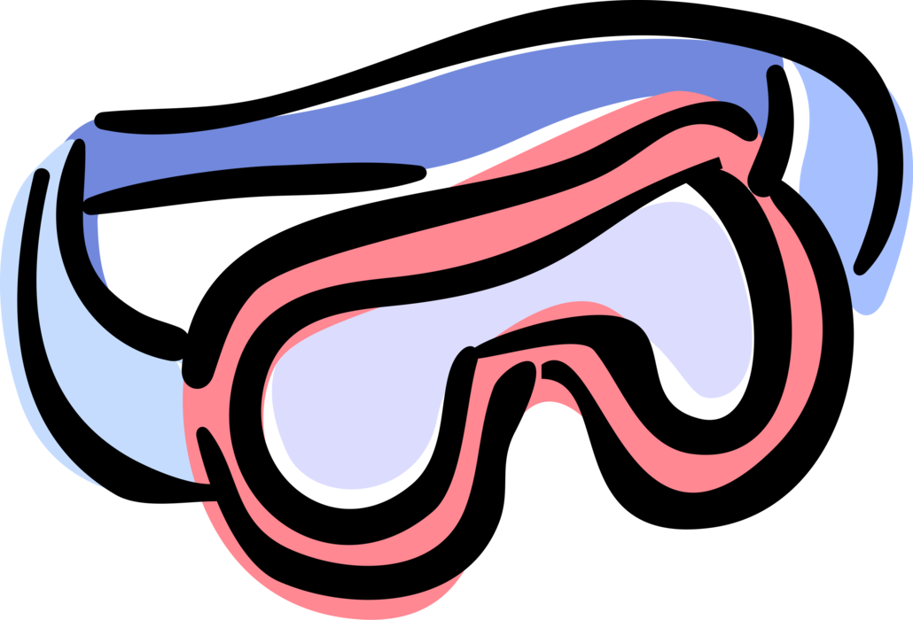 Vector Illustration of Downhill Alpine Skiing Ski Goggles