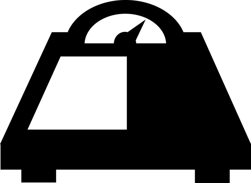 Vector Illustration of Bathroom Weigh Scale Force-Measuring Device for Weight Measurement