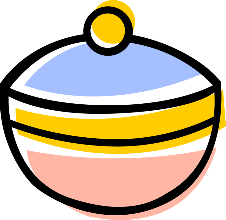 Vector Illustration of Kitchen Bowl with Lid
