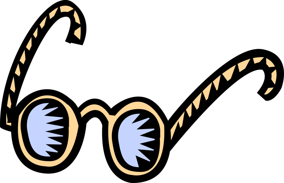 Vector Illustration of Eyeglasses or Reading Glasses to Correct or Aid Vision