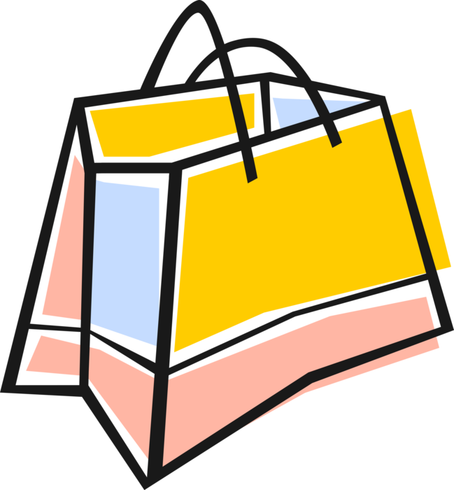 Vector Illustration of Supermarket Grocery Store Retail Shopping Bag