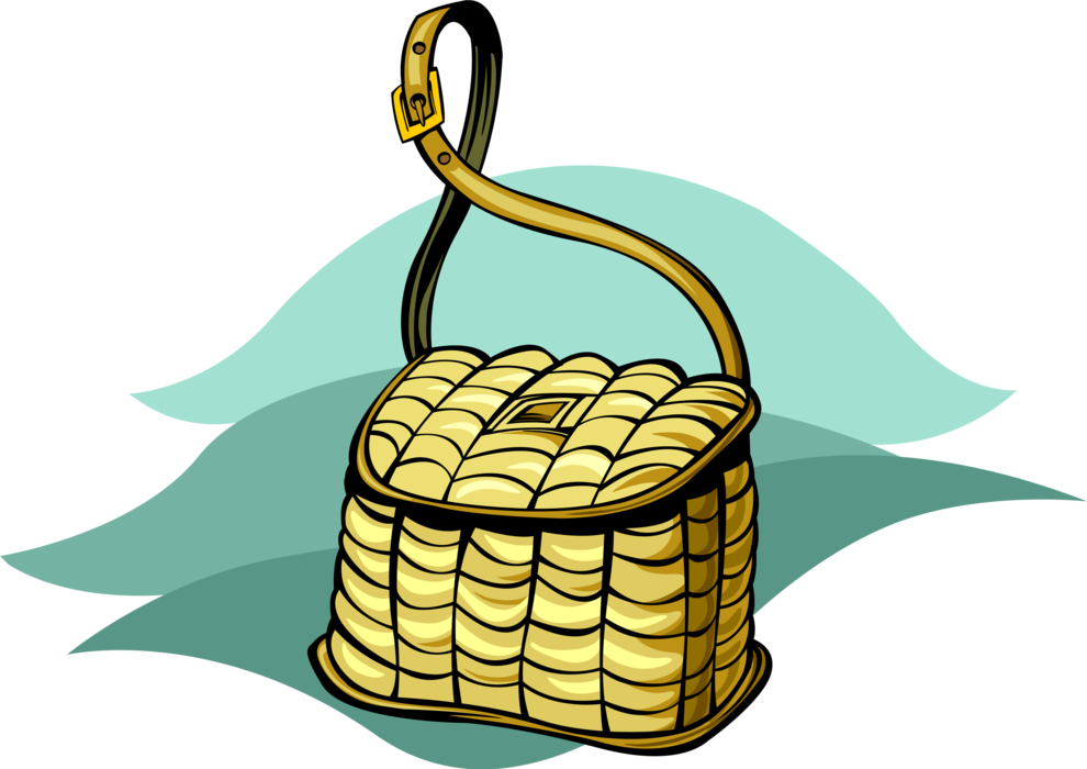 Vector Illustration of Sport Fisherman Angler's Fish Hamper Basket