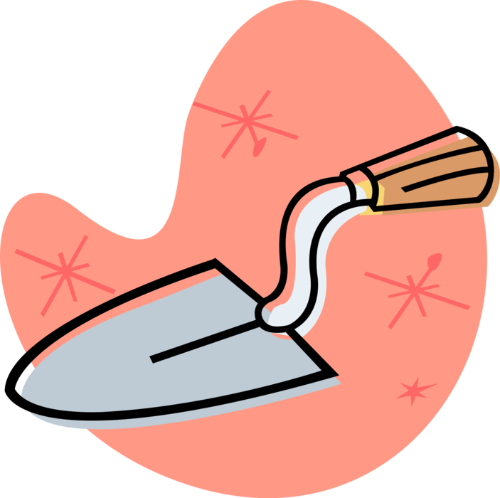 Vector Illustration of Masonry Bricklayer Trowel for Smoothing Material