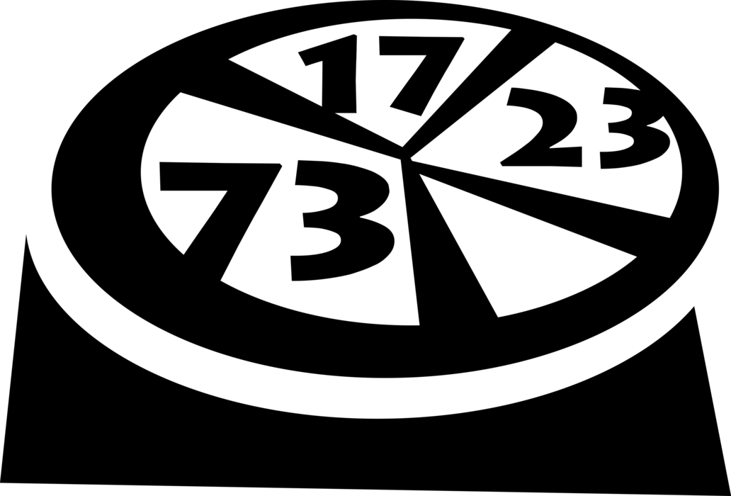 Vector Illustration of Pie Chart Statistical Infographic Divided into Slices to Illustrate Numerical Proportion