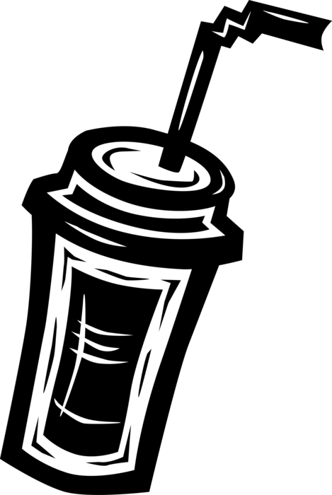 Vector Illustration of Soda Pop Soft Drink Refreshment Pop with Drinking Straw