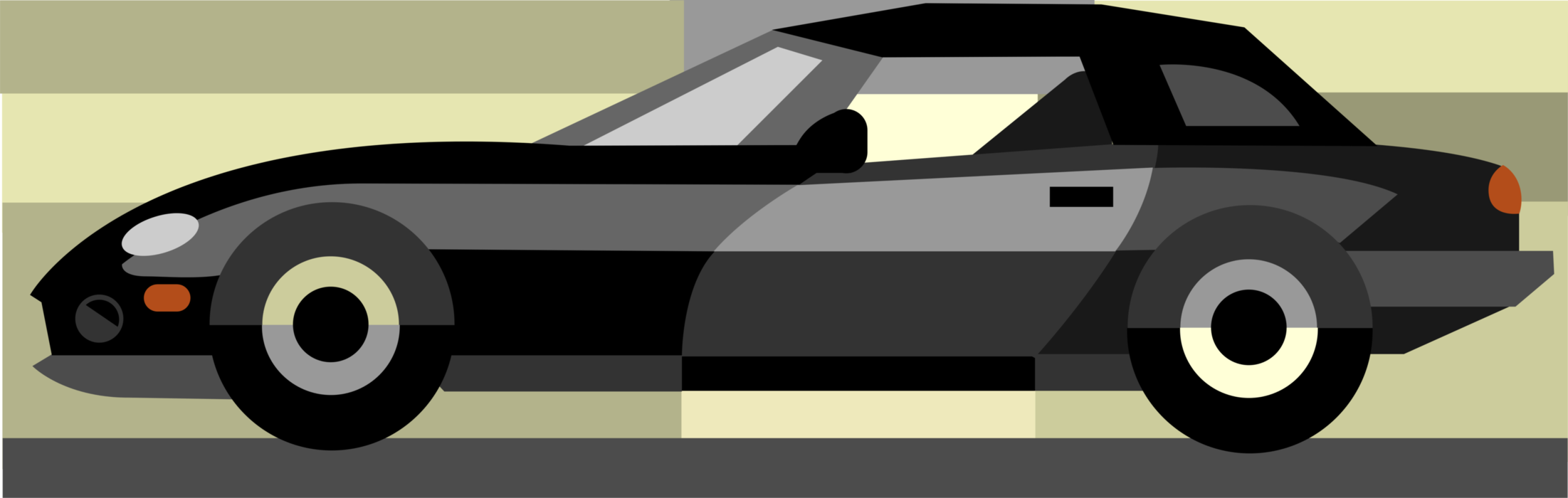 Vector Illustration of Convertible Sports Car Automobile Motor Vehicle