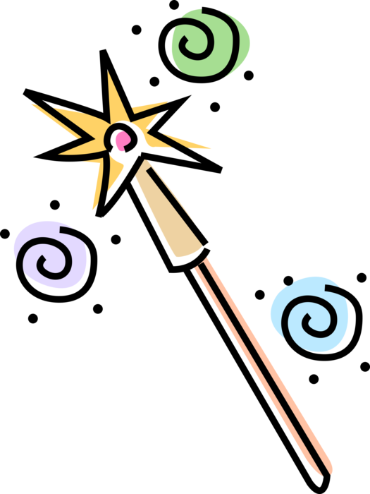 Vector Illustration of Magician's Magic Wand used in Magic Act