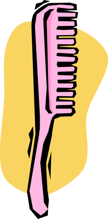Vector Illustration of Personal Grooming Comb for Styling and Managing Hair