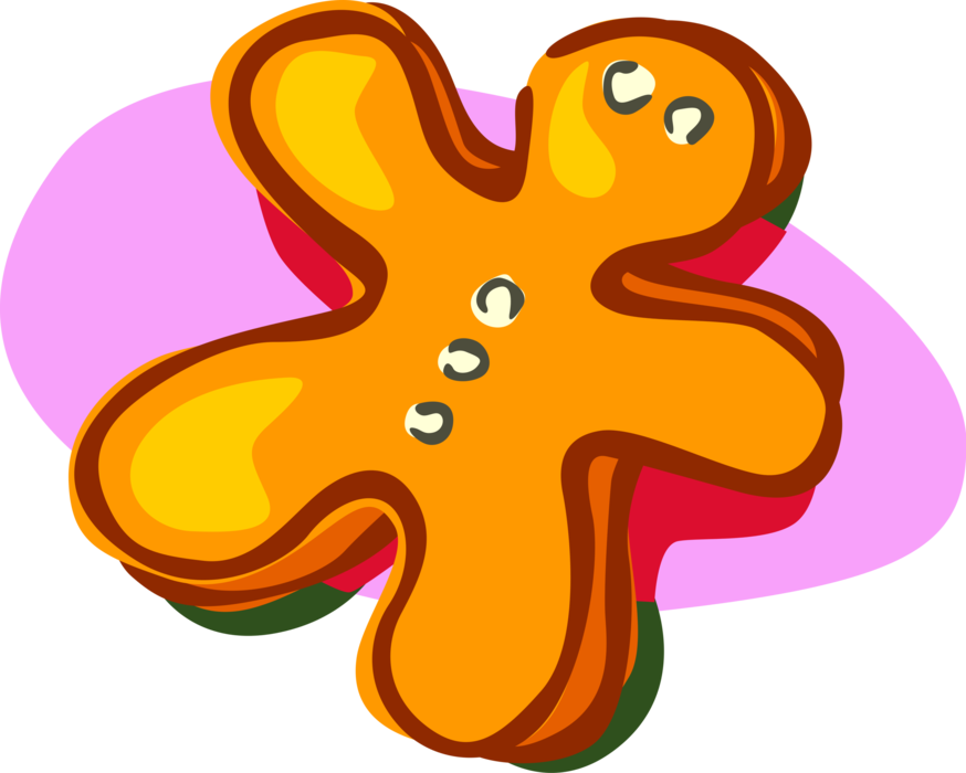 Vector Illustration of Baked Goods Gingerbread Man Cookie Biscuit