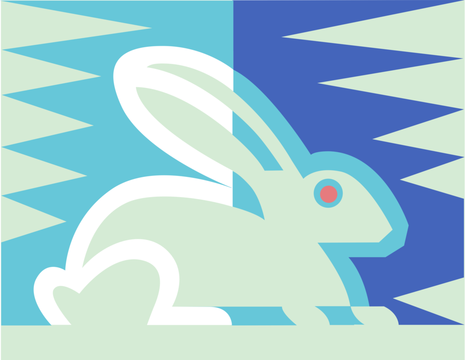 Vector Illustration of Small Mammal Rabbit Hare Bunny Symbol