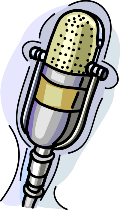Vector Illustration of Radio Broadcast or Studio Microphone or Mic