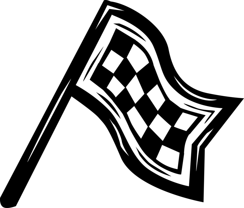 Vector Illustration of Checkered or Chequered Flag used on Race Circuit at Start and Finish