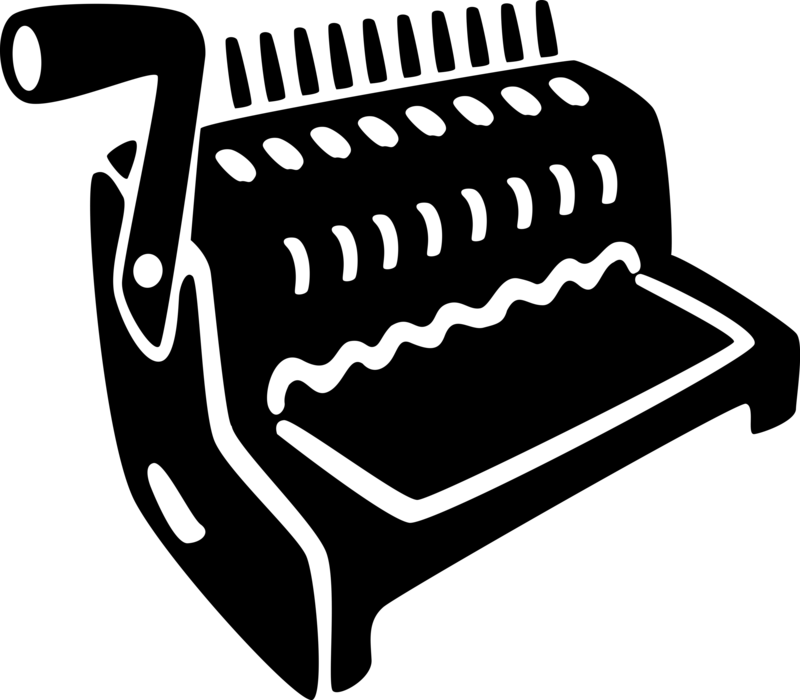 Vector Illustration of Manual Document Report Binder Comb Binding Machine