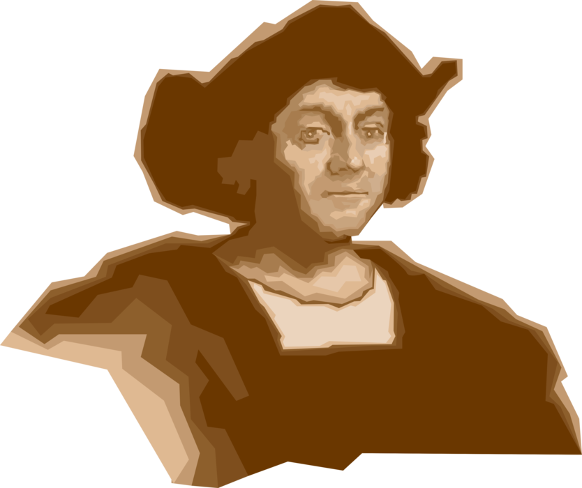 Vector Illustration of Christopher Columbus, Genoese Navigator & Explorer for Spain Discovers America