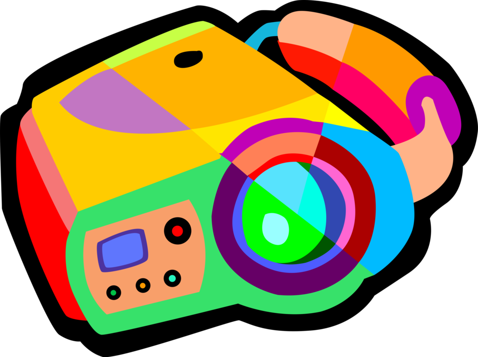 Vector Illustration of Videocamera Camcorder Video Camera Photographic Equipment