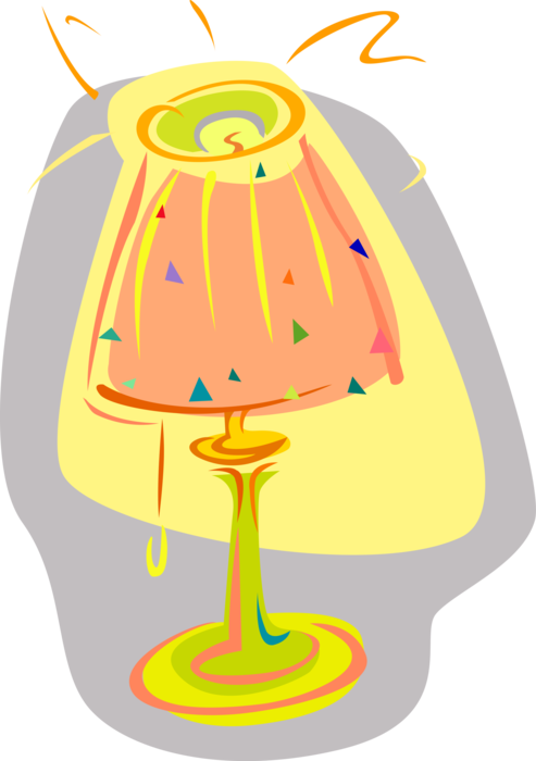 Vector Illustration of Table Lamp Living Room Light Fixture