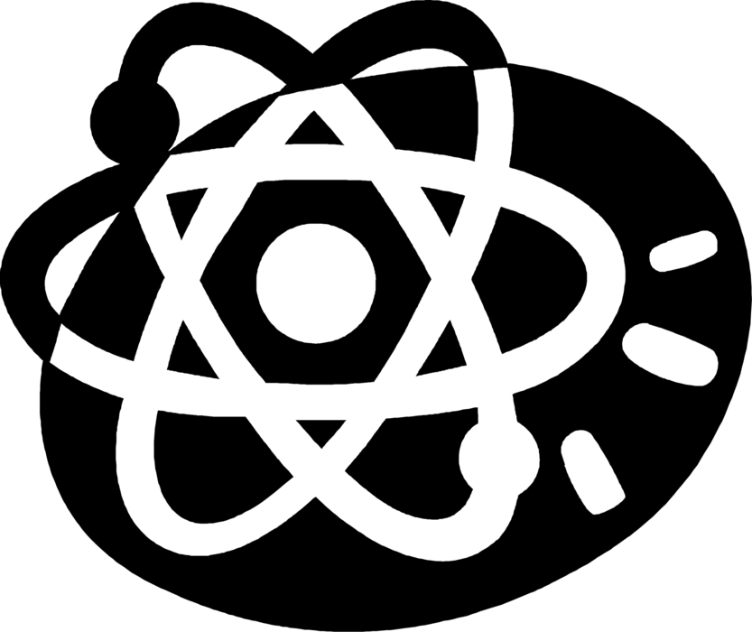 Vector Illustration of Energy Atoms Circling Nucleus Symbol