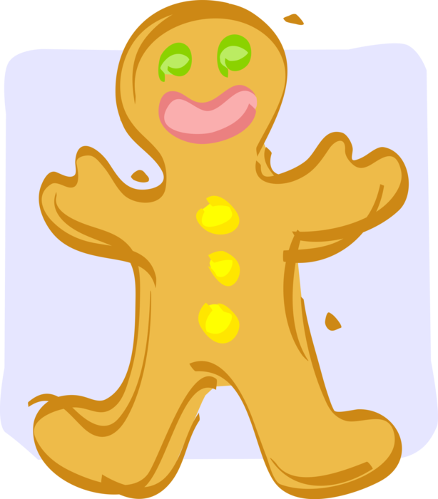Vector Illustration of Holiday Season Christmas Baked Goods Gingerbread Man Cookie