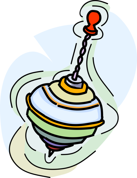 Vector Illustration of Spinning Top Child's Toy