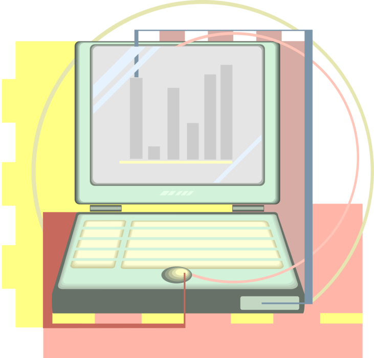 Vector Illustration of Personal Laptop Computer