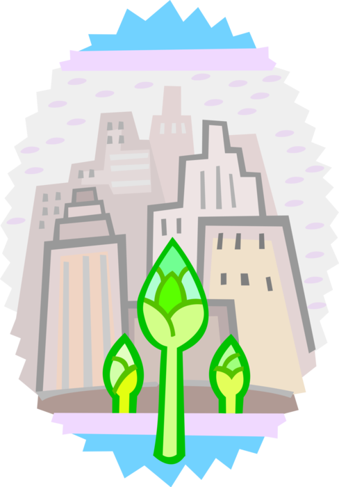Vector Illustration of Urban Planning and Importance of Green Spaces in Cities
