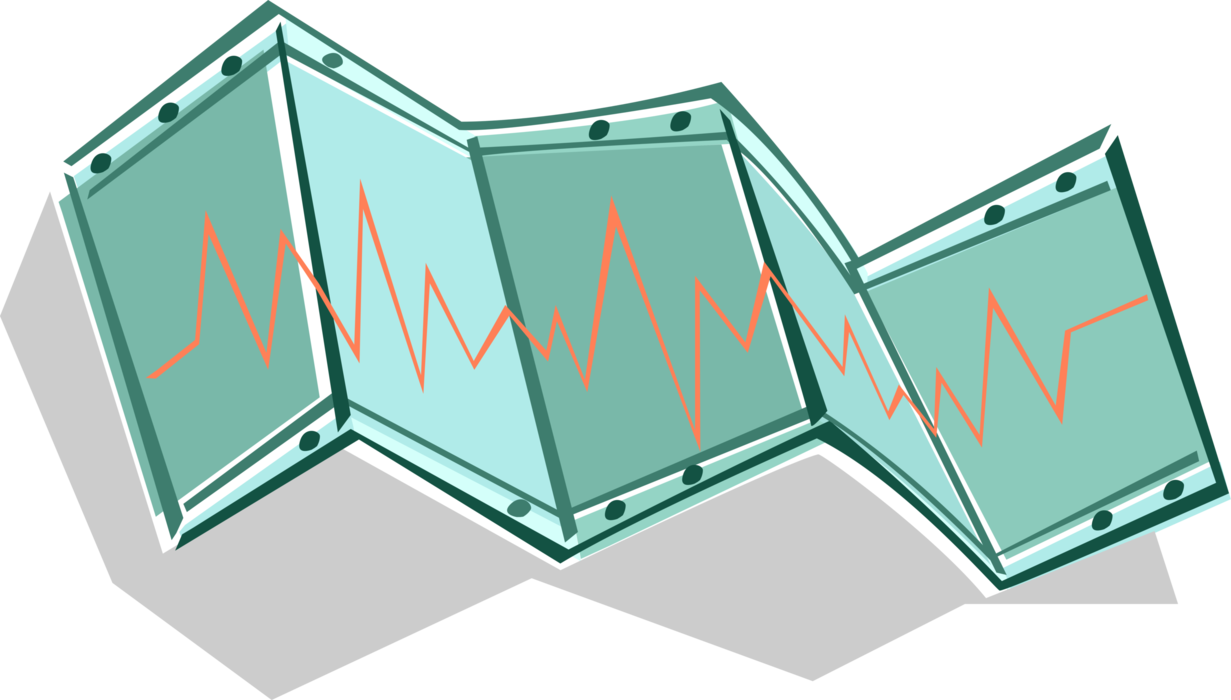 Vector Illustration of Heart Monitoring EKG Electrocardiogram Stress Test Printout