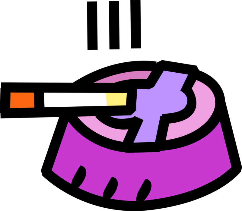 Vector Illustration of Tobacco Cigarette for Smoking in Ashtray