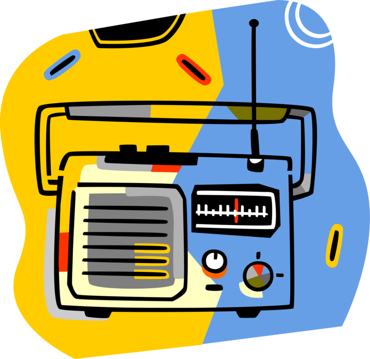 Vector Illustration of Radio for Receiving Broadcasts Over Airwaves