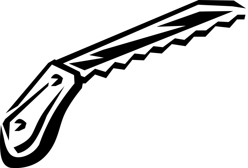 Vector Illustration of Carpentry and Gardening Hand Saw used to Cut Wood and Tree Branches