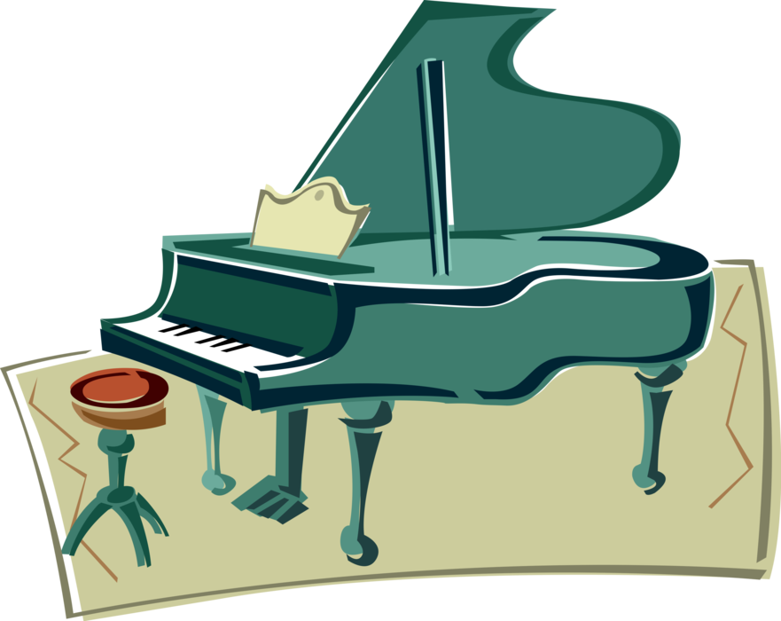 Vector Illustration of Grand Piano Keyboard Musical Instrument