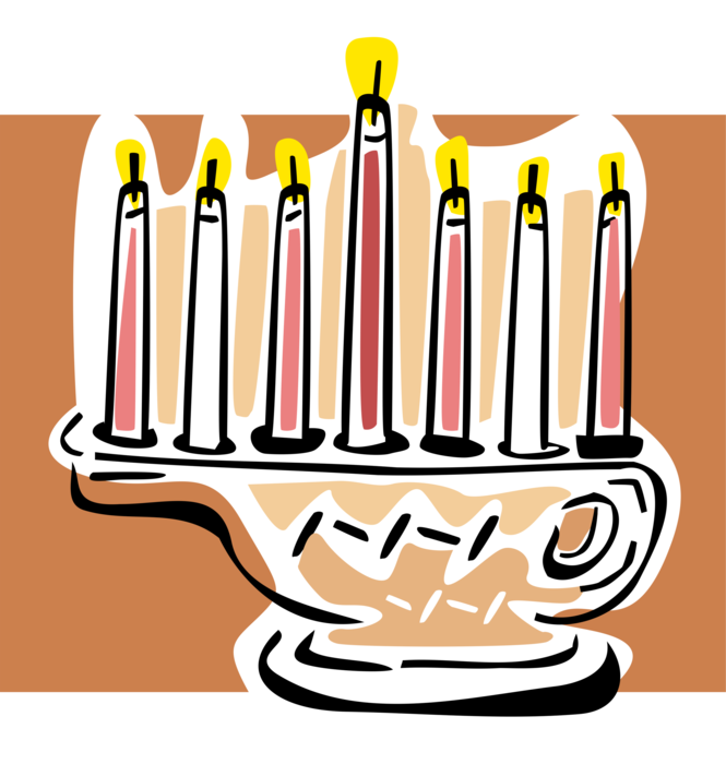 Vector Illustration of Traditional African Kinara Candle Holder of Kwanzaa