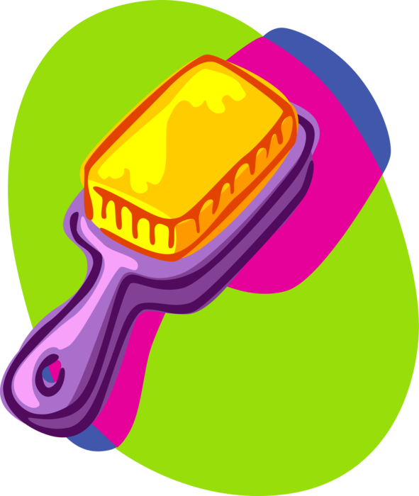 Vector Illustration of Personal Grooming Hairbrush