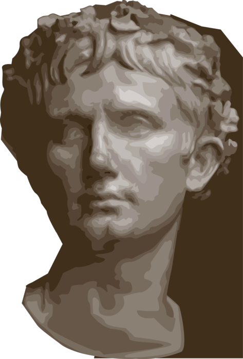 Vector Illustration of Caesar Augustus Founder of Roman Empire and its First Emperor