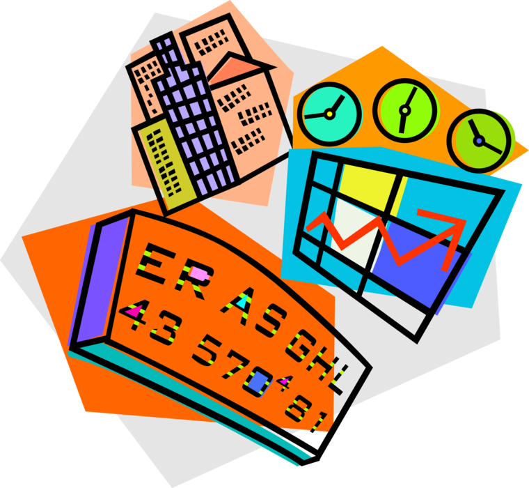 Vector Illustration of Wall Street Stock Exchange Financial Markets 