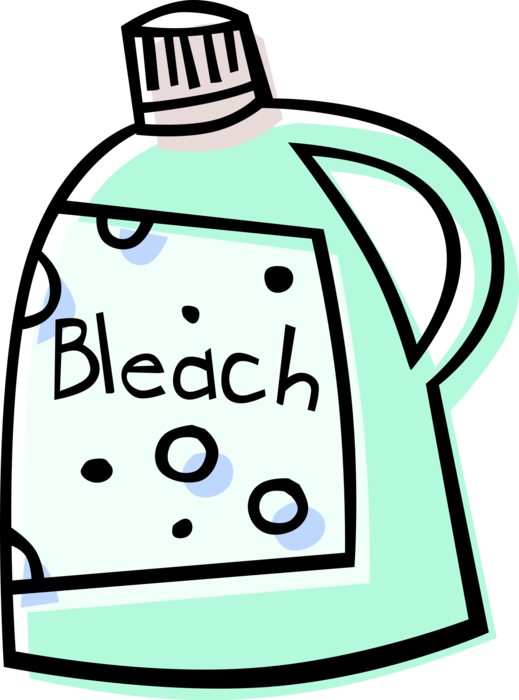 Vector Illustration of Chlorine Laundry Bleach Whitens and Disinfects