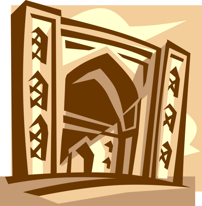 Vector Illustration of India Mughal Architecture Entrance
