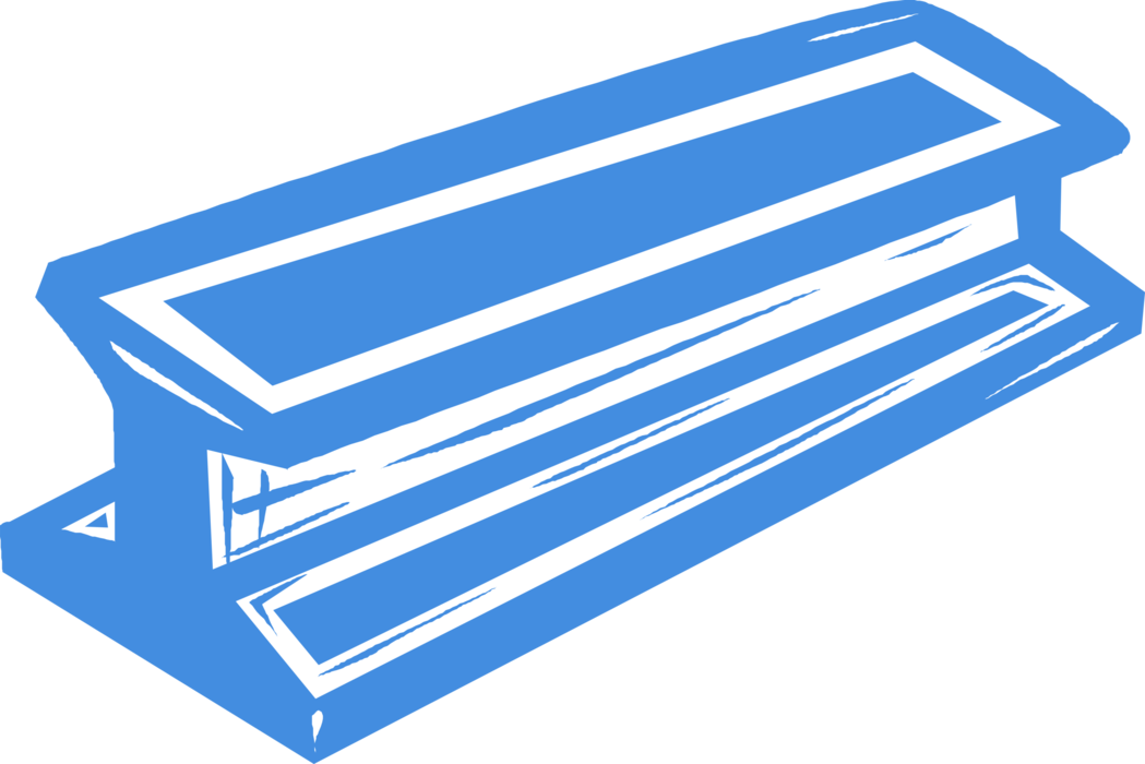 Vector Illustration of Building Construction with Rolled Steel Joist I-Beams