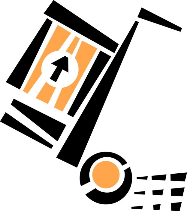 Vector Illustration of Box-Moving Handcart Dolly or Hand Truck